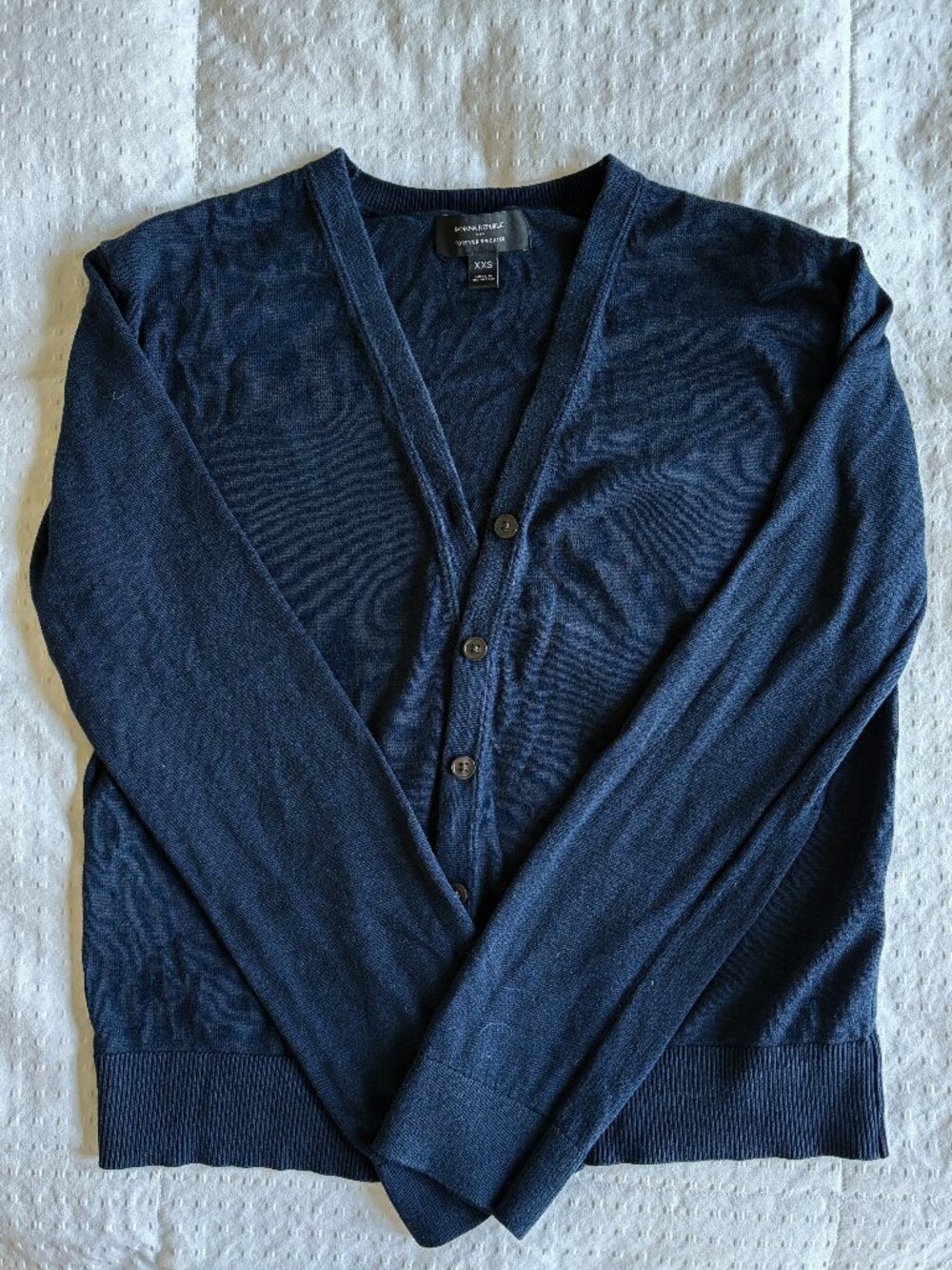 Banana Republic Forever V Neck Cardigan Sweater XXS Petite Navy Blue